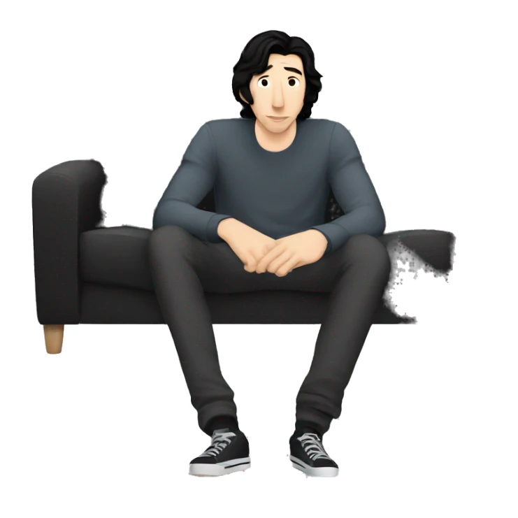 Adam driver in couch with two black snakes watching a movie  sticker
