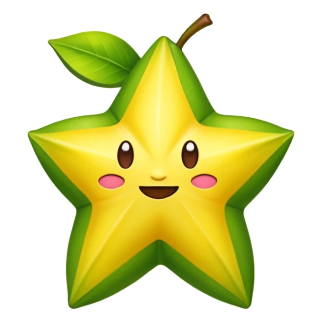 starfruit carambola apple emoji style sticker