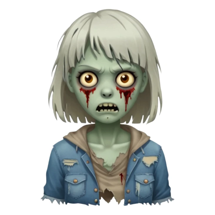 Faça uma mulher zumbi de franja sticker