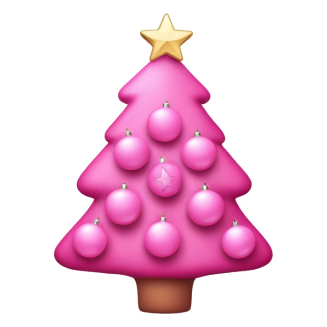 christmas tree with all pink ornaments and a star on top sticker