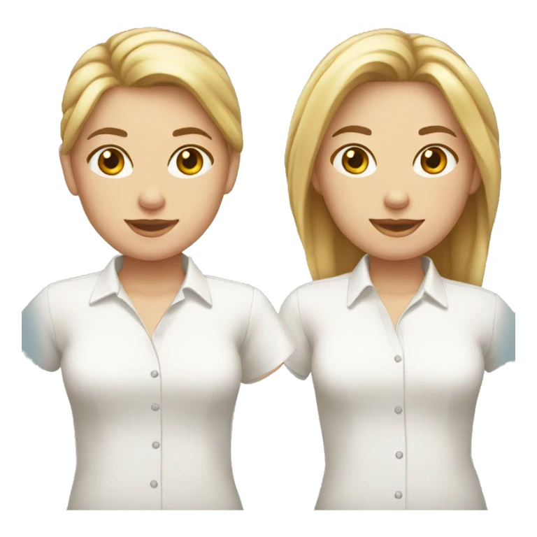 two caucasian girls wearing white shirts sticker