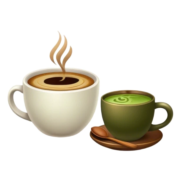 A cup of Coffee and a cup matcha sticker