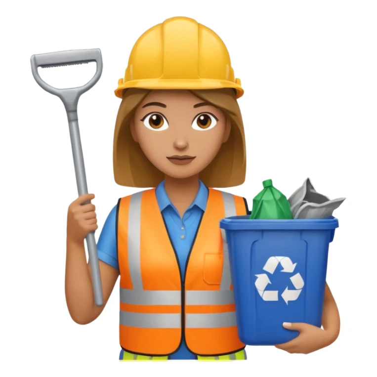 women, Waste Management, safety vest, trash picker sticker
