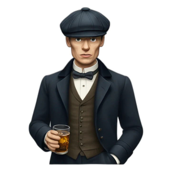 Tommy shelby peaky blinders drinking whisky sticker