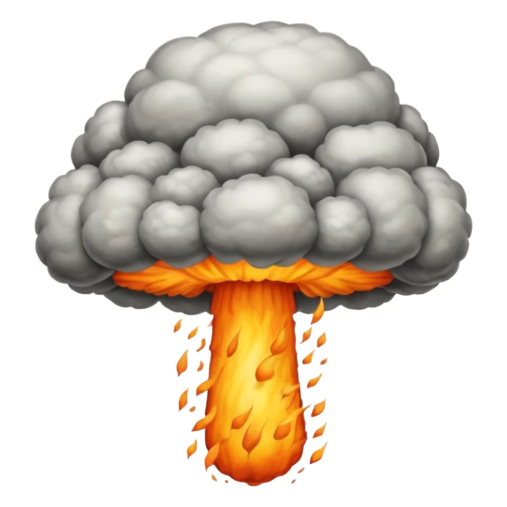 atomic bomb muschroom cloud in the shape of the letter T sticker
