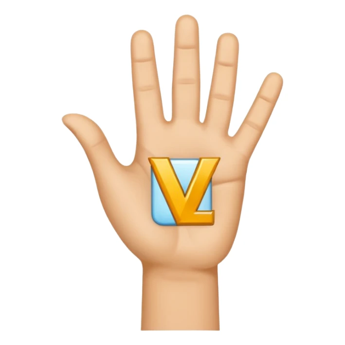 Give an emoji on live yours with the initial lv from the left hand throwing up l and the right hand throwing up v from the left thumb sticker