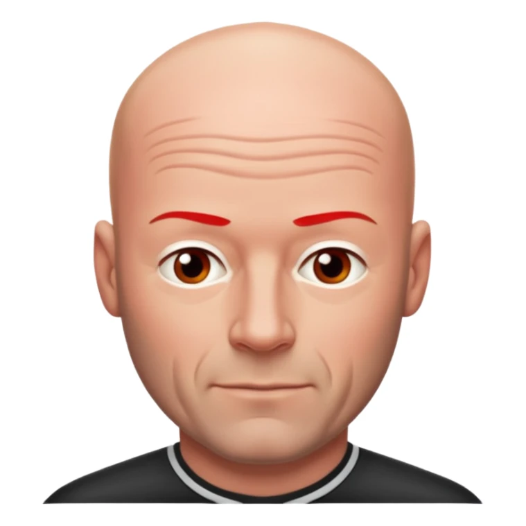 Alan Shearer bald looking older red in the face sticker
