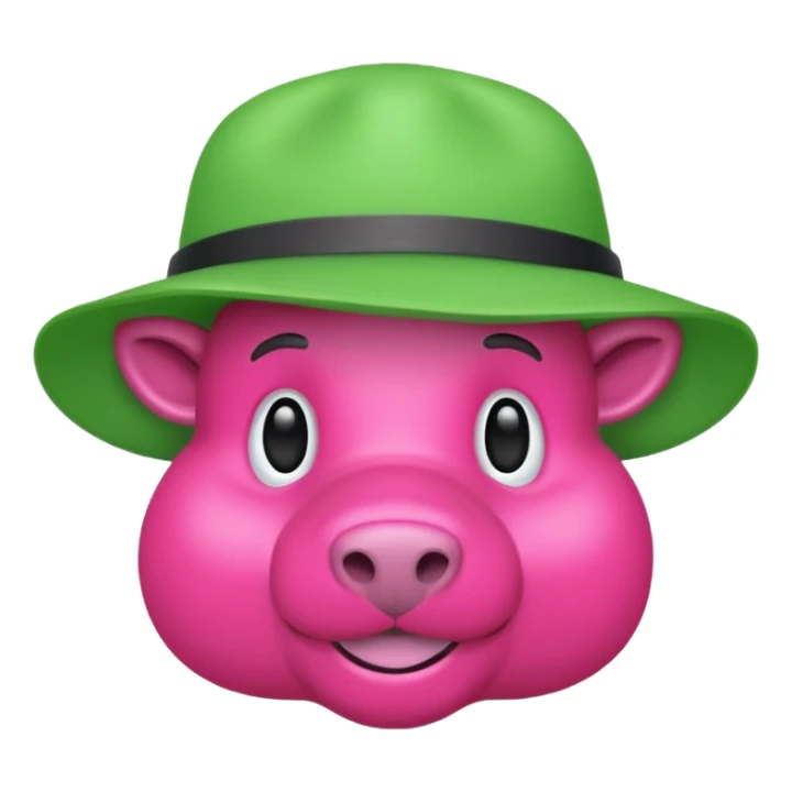 Un maiale verde fluo con un cappello da muratore sticker