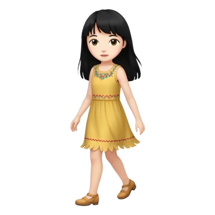 fringe black color long hair girl walking


 sticker