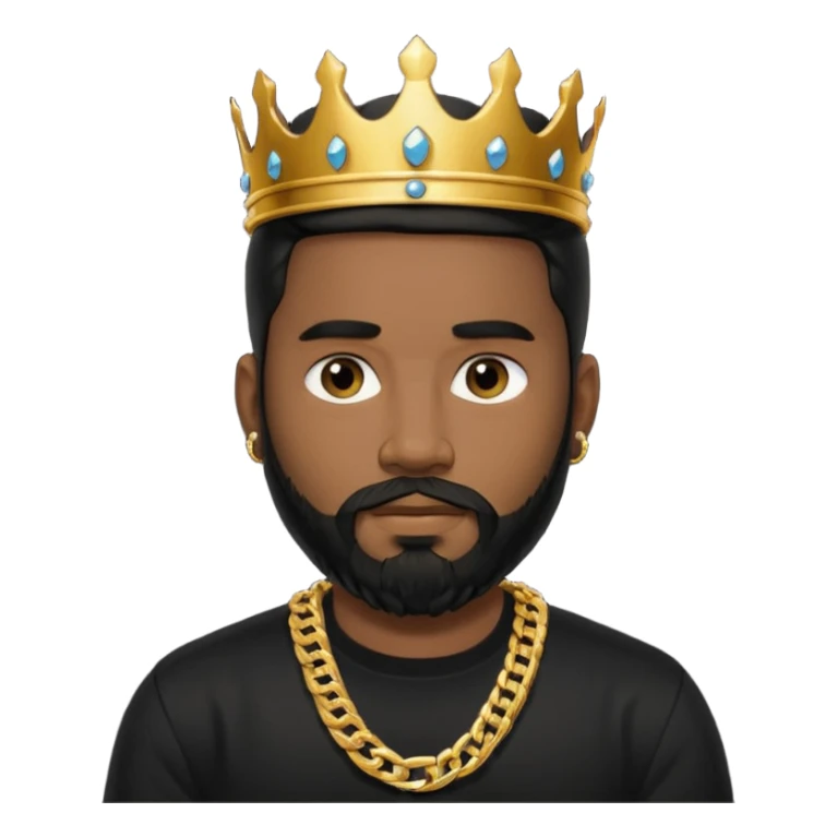 charly flow cabello negro camisa negra barba candena de oro rey  sticker