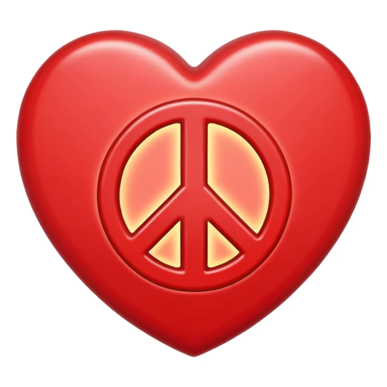 heart with a peace sign motif sticker