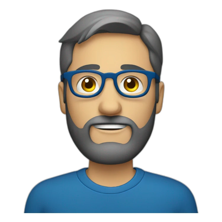 Hombre rubio con lentes azules redondos,  barba canosa sticker