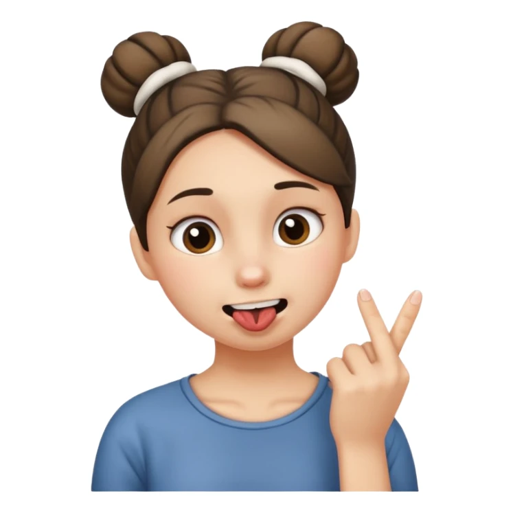 Una persona con moño , mordiéndose el dedo  sticker