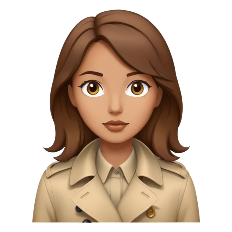 Women with brown heir in trench sticker