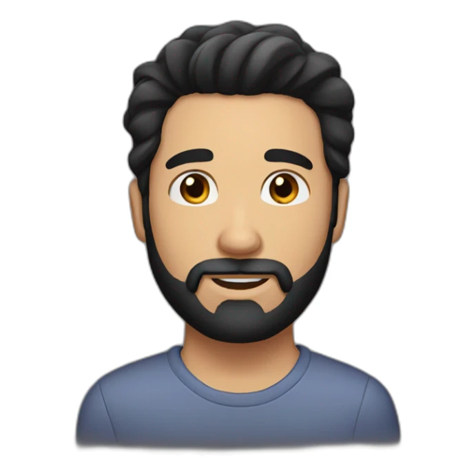 Handsome man with black hair and beard sticker