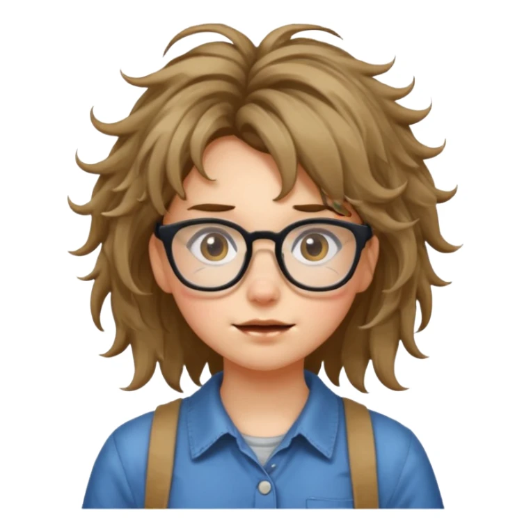 nerd messy girl with pimples and glasses sticker