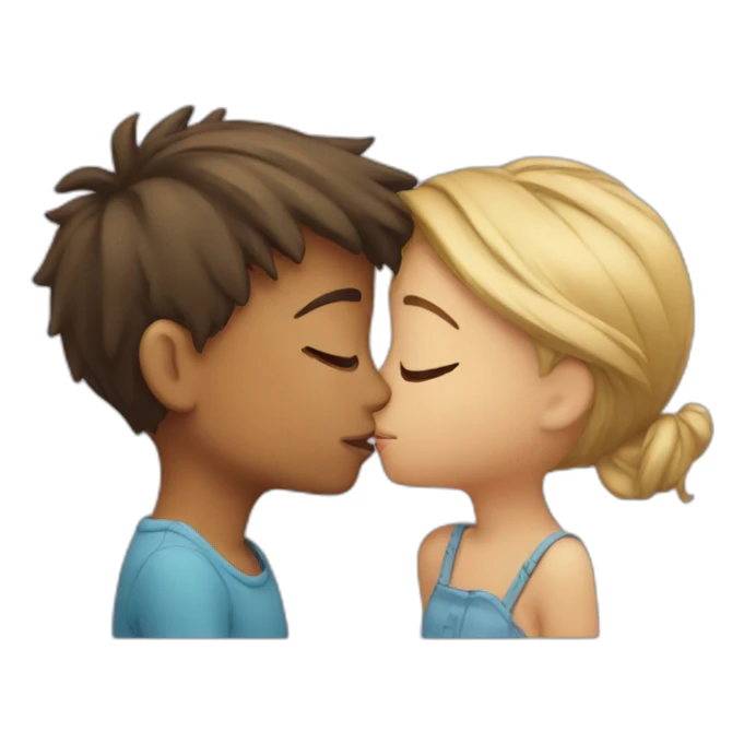 a girl and a boy kissing sticker