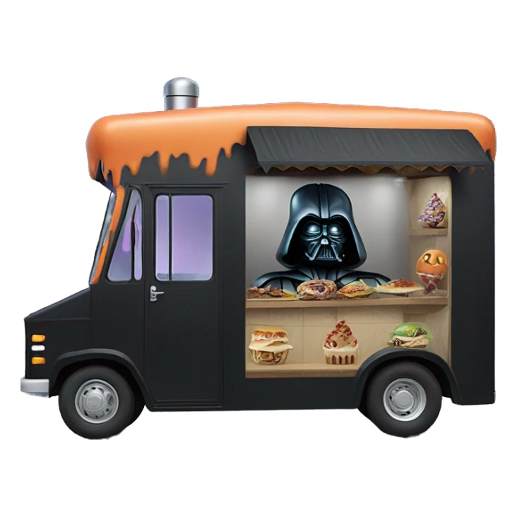 Realistic Darth Vader’s haunted dream house on food truck  sticker