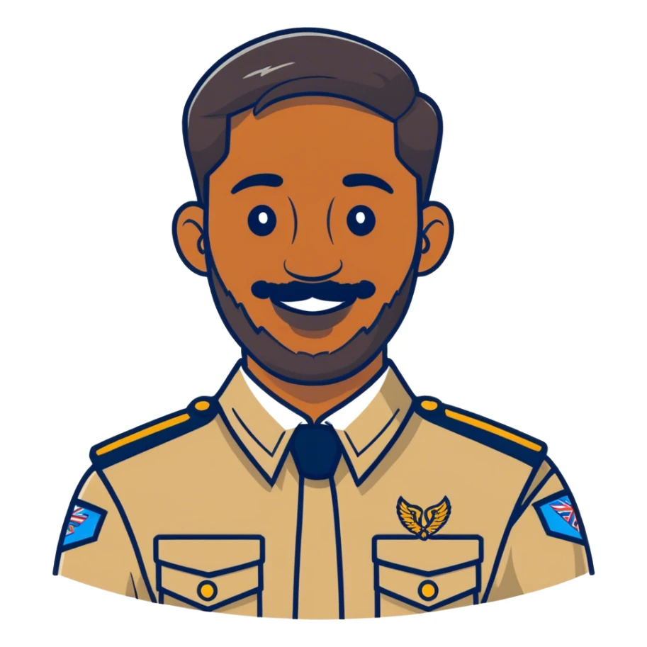 Scout leader uk diverse with beard sticker