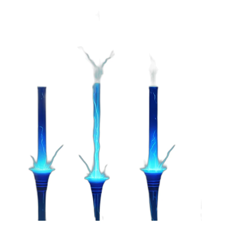 Tesla coil with blue electricity sparks from the prestige sticker