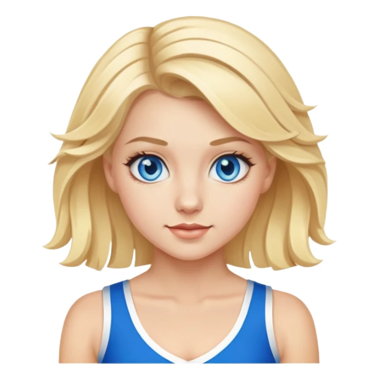 cheerleader, blonde, blue eyes sticker