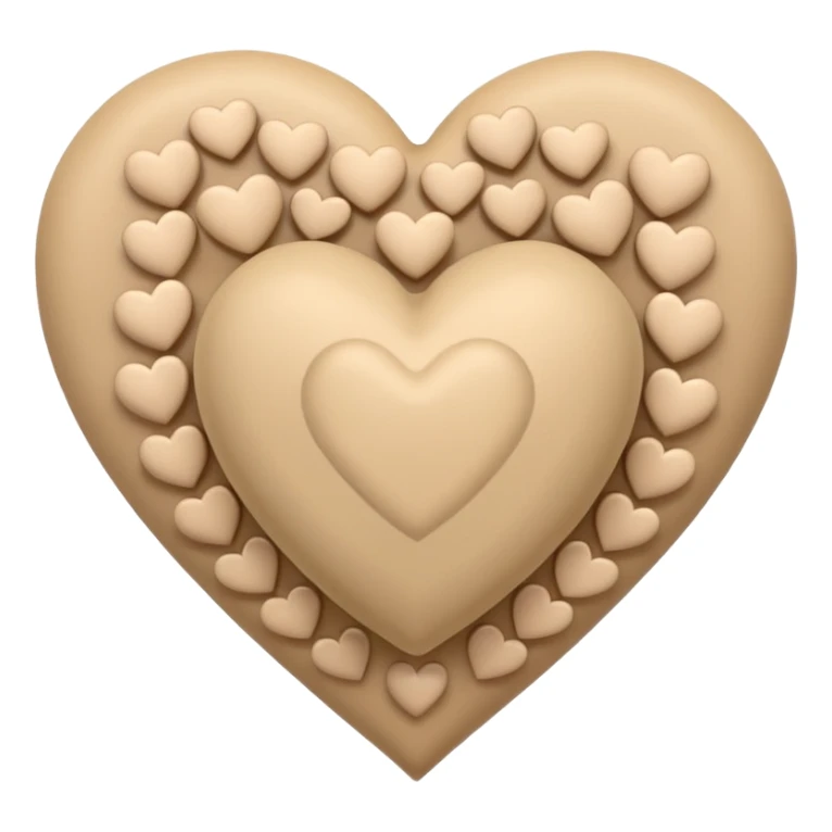 Soft beige heart with other hearts around it sticker