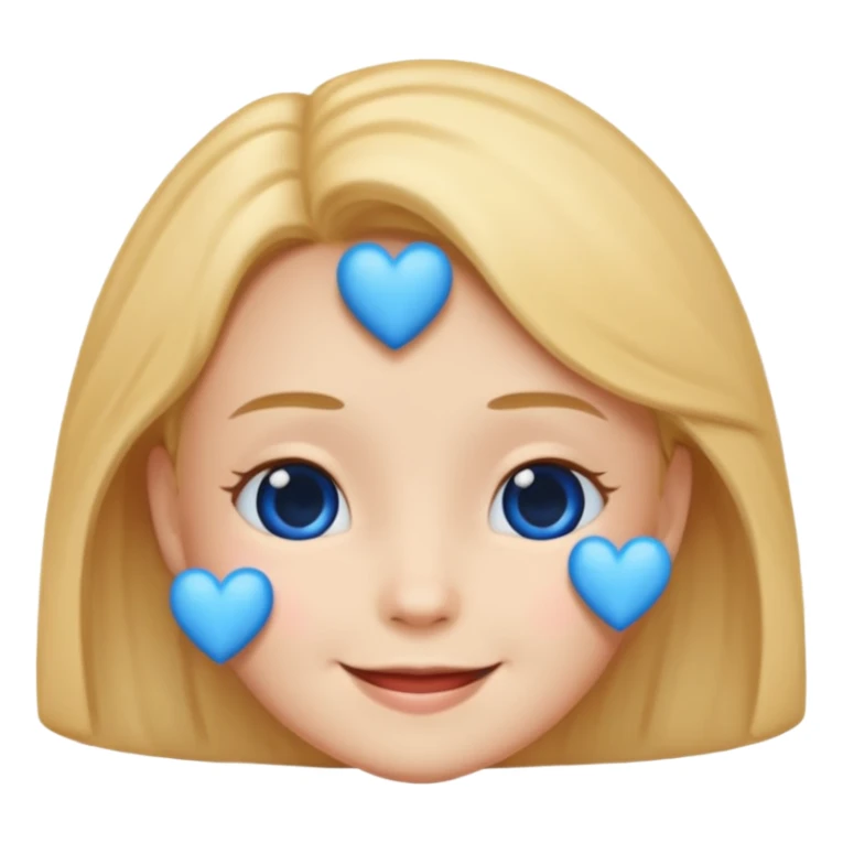 Head emoji clasic 🥰of love with blue hearts sticker
