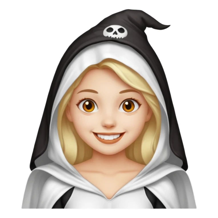 girl with Halloween white costumes sticker