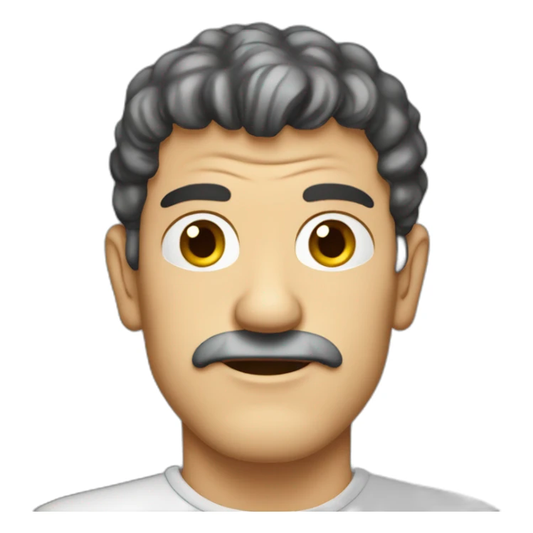 thin face antonio banderas cartoon wearing shirt sticker