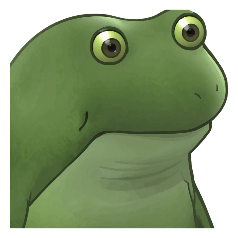 bufo avec une ellipse orbitale d'étoiles de style pixel art, dessinée avec un trait blanc aux contours noirs et rythmée par des étincelles en forme de croix de tailles variées. sticker