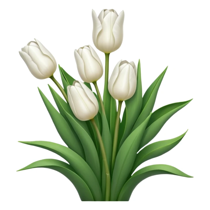 A bouquet of white tulips  sticker