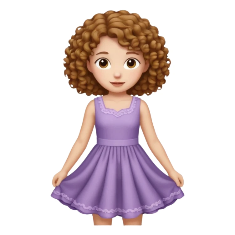 Curly light brown haired girl curtsy sticker