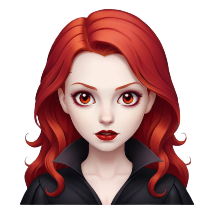 female vampire with red hair sticker