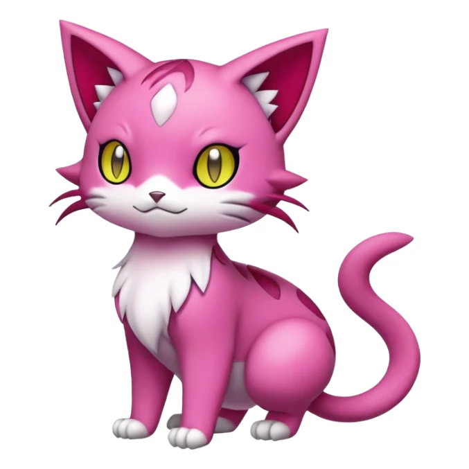 Liepard-Skitty-Delcatty-Pokémon-Fakémon-hybrid-creature (full body) sticker