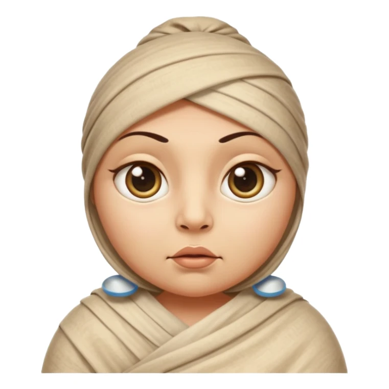 Mummy Cartoon: Chubby, friendly-looking mummy with oversized eyes and loose wrappings
 sticker