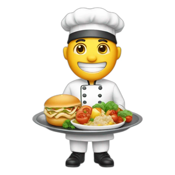 chef with a plate of food sticker