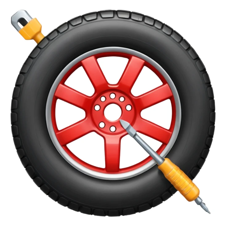 autoreifen emoji mit schraubenzieher sticker