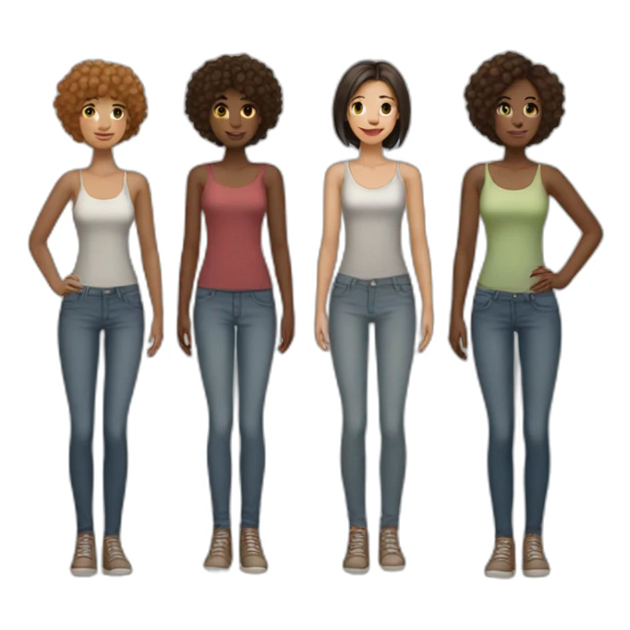 Tall and short girl friends sticker