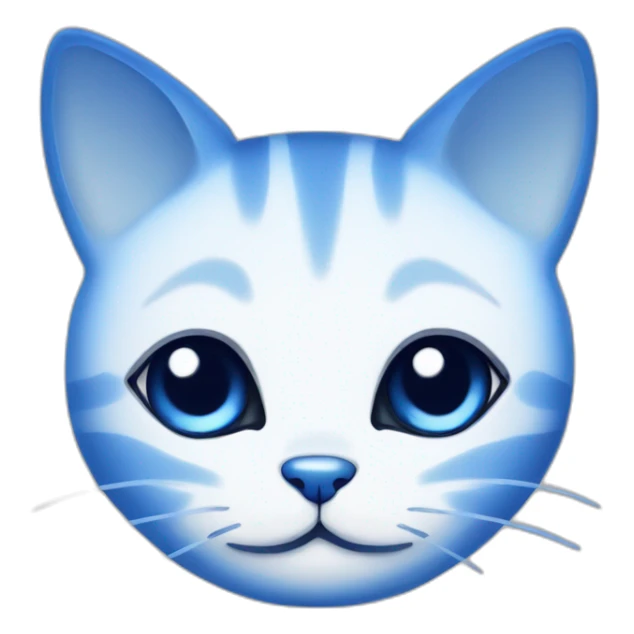 Blue simplistic sketch of a cute cat face sticker