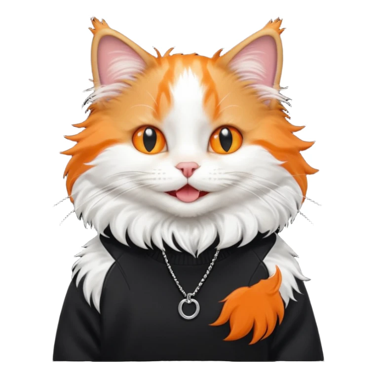 happy cat in a black balenciaga sweater sticker