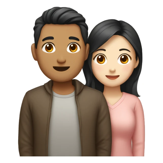 Indonesian and korean international couple sticker