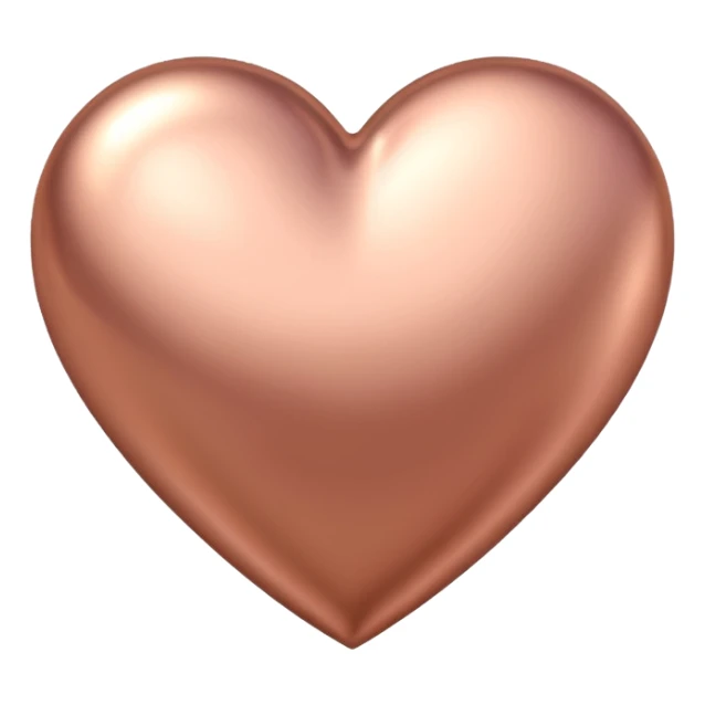 heart with a metallic rose gold finish sticker