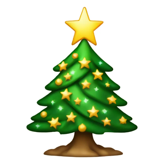 Christmas tree with shining star on top sticker