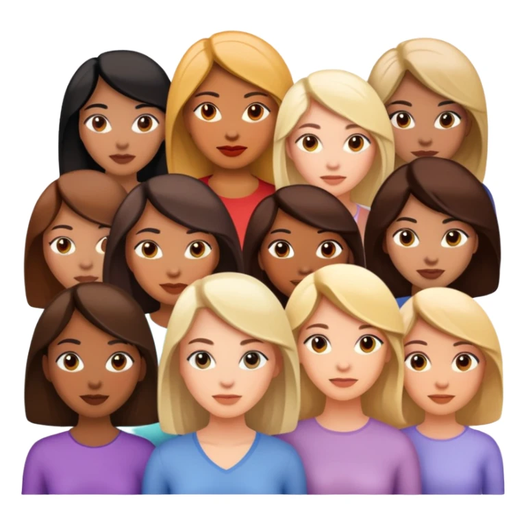 Realistic portrait of a group of diverse women  sticker