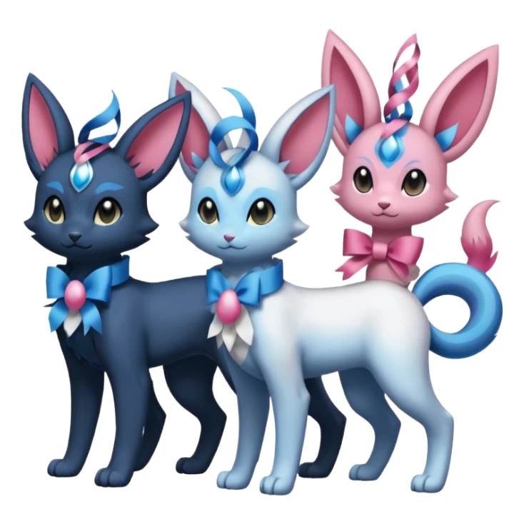 Luxray-Absol-Sylveon-Dewott-fusion sticker