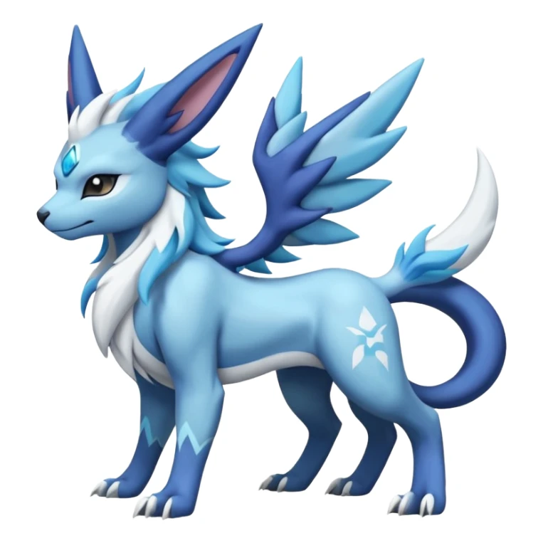 Snowy Flakey Scaly Absol-Glaceon-Suicune-Amaura-Dialga-fusion sticker