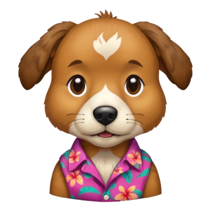 Dog – wearing colorful aloha shirt sticker