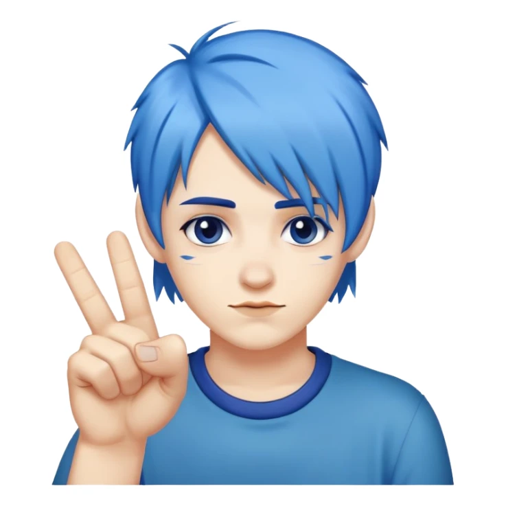 Blue hair Fairy middle finger sticker