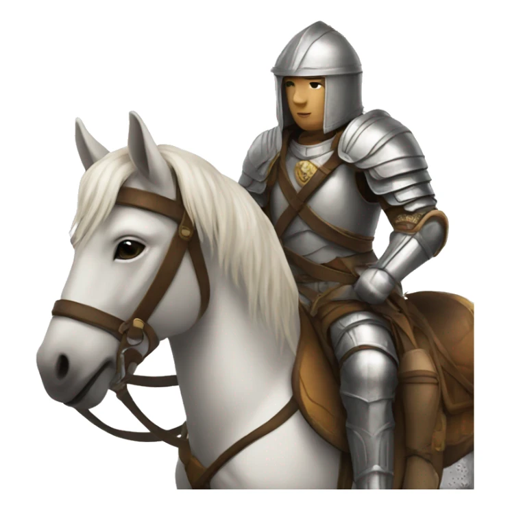 a white avar nomadic soldier on a horse from the side with leather armor on sticker