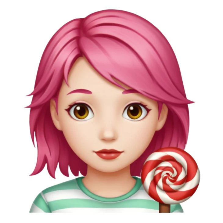 girl with peppermint hair  sticker